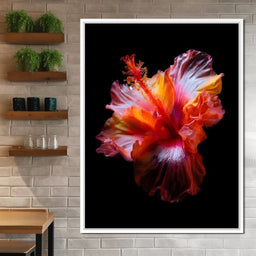 Radiant Hibiscus Petal Flame - NicheCanvas