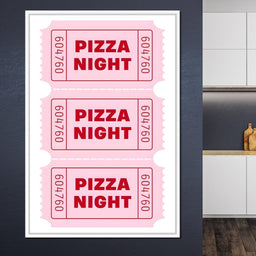 Retro Pizza Night Raffle Tickets - NicheCanvas