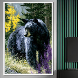 Solitary Forest Black Bear Rises - NicheCanvas