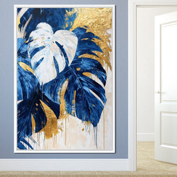 Golden & Blue Oasis - NicheCanvas