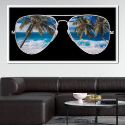 Tropical Seaside Aviators View - NicheCanvas