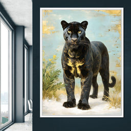 Golden Eye Panther Stately Stance - NicheCanvas