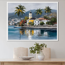 Tropical Harbor Church View - NicheCanvas