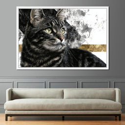 Golden Band Tabby Cat Portrait - NicheCanvas