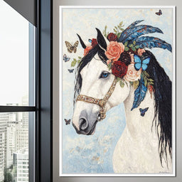 Majestic White Horse Harmony - NicheCanvas