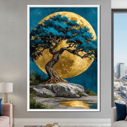 Golden Moonlit Tree Reverie - NicheCanvas