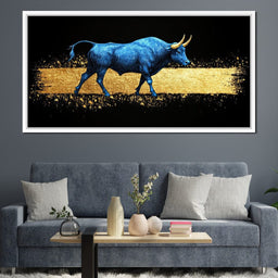 Golden Passage Blue Bull - NicheCanvas