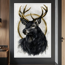 Stag of the Gilded Halo - NicheCanvas