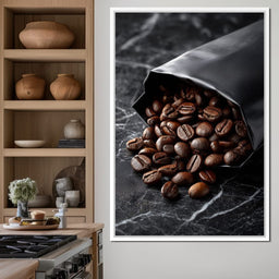 Dark Roast Coffee Bean Spill - NicheCanvas
