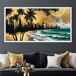 Miami Vibes in Gold - NicheCanvas