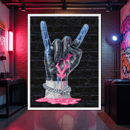 Liquid Neon Rock Gesture Tribute - NicheCanvas