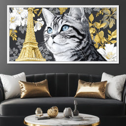 Feline Elegance Parisian Dreams - NicheCanvas