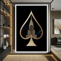 Golden Spade Deco Skyline - NicheCanvas
