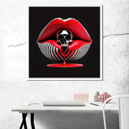 Chrome Skull Kiss - TooplesArt - NicheCanvas