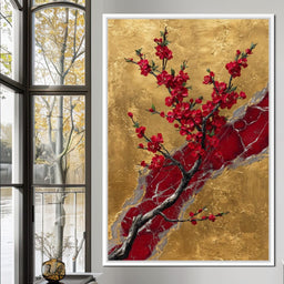 Golden Blossom Ascension - NicheCanvas
