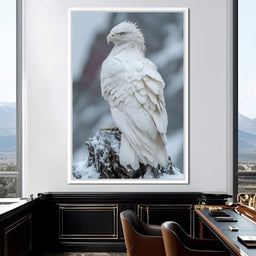 Majestic Winter Hawk Sentinel - NicheCanvas