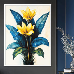 Golden Petals Tropical Elegance - NicheCanvas