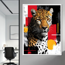 Modern Leopard Portrait Noir Gold - NicheCanvas