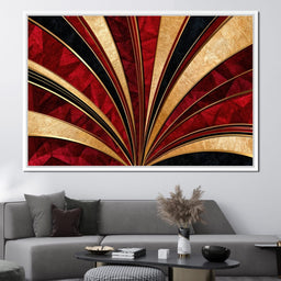Crimson Deco Sunfan - TooplesArt - NicheCanvas
