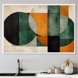 Geometric Ochre Jade Balance - NicheCanvas