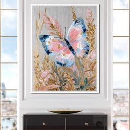 Abstract Golden Butterfly Garden - NicheCanvas