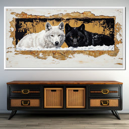 Wolves in Snow - NicheCanvas