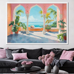 Sunlit Terrace Paradise View - NicheCanvas