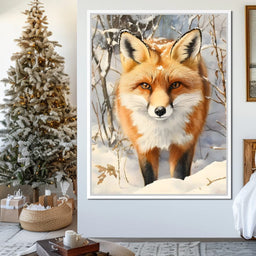 Winter Fox Glance of Quiet Wild - NicheCanvas