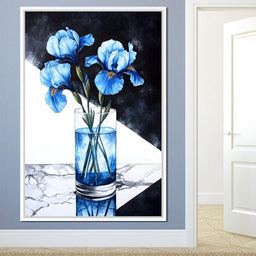 Iris Reflections in Glass - NicheCanvas