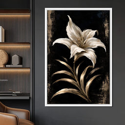 Gilded Petals Upon Nightfall - NicheCanvas
