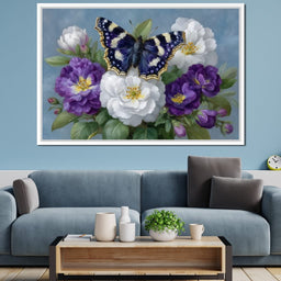 Purple Butterfly Garden Blooms - NicheCanvas