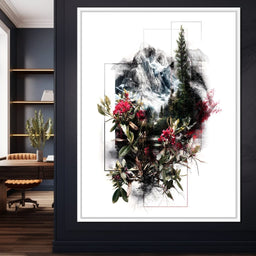 Alpine Peak Floral Montage - NicheCanvas
