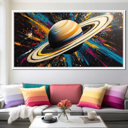 Cosmic Rings of Saturn's Glow - NicheCanvas