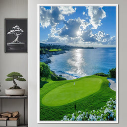 Oceanfront Green Serenity - NicheCanvas