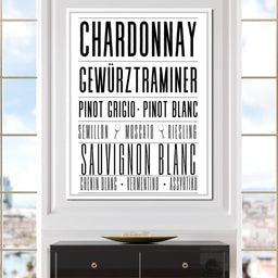 White Wine Typography - NicheCanvas