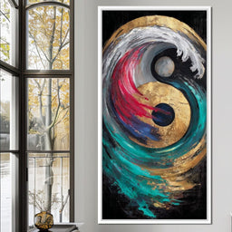 Golden Yin Yang Ocean Surge - NicheCanvas