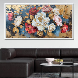 Golden Royal Flowers 01 - Wildrose Creations - NicheCanvas