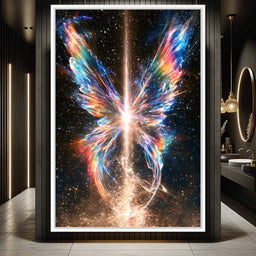 Radiant Genesis of Cosmic Wings - NicheCanvas