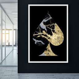 Golden Spade Deco Map - NicheCanvas