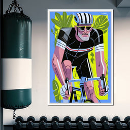 Pedal Power Retro Cyclist - NicheCanvas