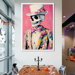 Floral Dapper Skeleton Elegance - NicheCanvas