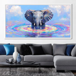 Elephant in Dreamy Waters - NicheCanvas