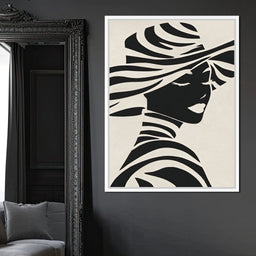 Monochrome Elegance Lady Silhouette - NicheCanvas