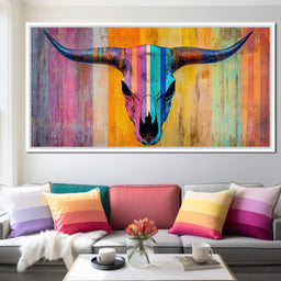 Radiant Longhorn Vibrance - NicheCanvas