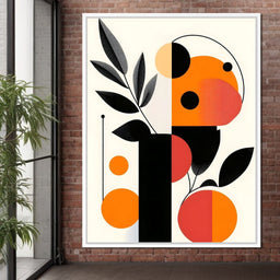 Mid Century Citrus Geometry - NicheCanvas