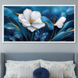 Blue Symphony of Flowers - TooplesArt - NicheCanvas