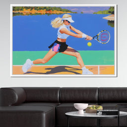 Summer Lakecourt Tennis Rally - NicheCanvas