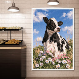 Gentle Pasture Cow Under Summer Skies - NicheCanvas