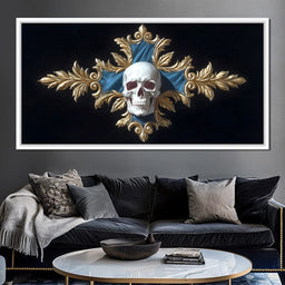Gilded Skull Baroque Emblem - NicheCanvas