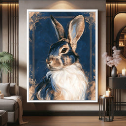 Noble Hare of the Gilded Study - NicheCanvas